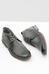 Men's Grey Leather Half Shoes Graziano