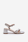 Women's Low Heel Sandals in Synthetic Leather Sergio Leone SK046 Silver