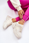 Buty Sportowe Sneakersy Modne Kremowe Frezio