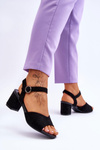 Comfortable Suede Sandals On A Heel Black Bellamy