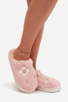 Furry slippers with Flowers Pink Selinne