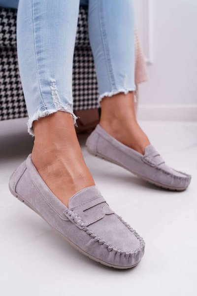 Women's Mocassins Grey Suede Bolero