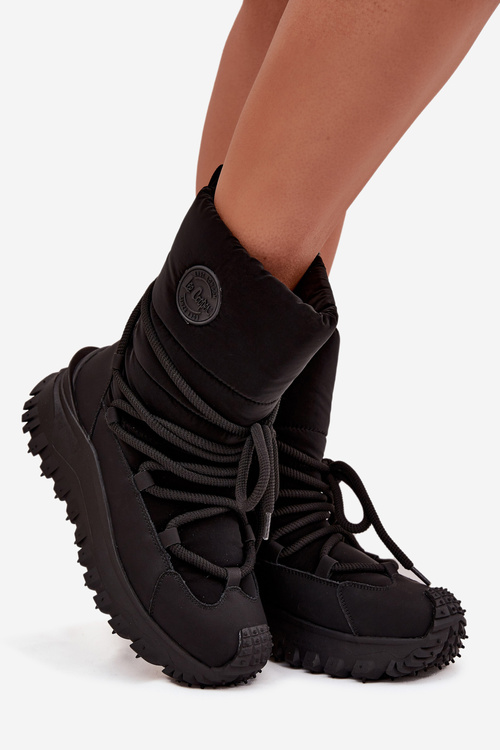 Leather Snow Boots on Platform Lee Cooper LCJ-25-12-3660 Black