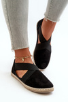 Women's Espadrilles with Elastic Straps Eco Suede Black Phaedrana