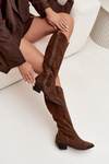 Cowboy Boots Made of Natural Suede Lined Zazoo 4225 Brown