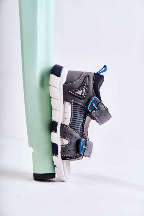 Sandałki Dziecięce Wygodne Ciemnoszare Samell