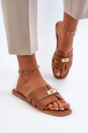 Women's Flat Sandals with Decoration Camel Kavinia