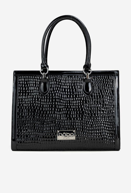 Torebka Z Ozdobnym Tłoczeniem Czarna NOBO BAG6150-M20