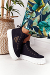 Women's High Sneakers On A Platform Black Manhattan