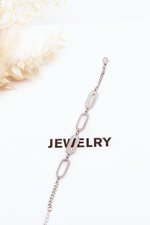 Bransoletka Owalne Zawieszki Srebrna