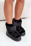 Snow Boots With Fur And Laces Black Silvara