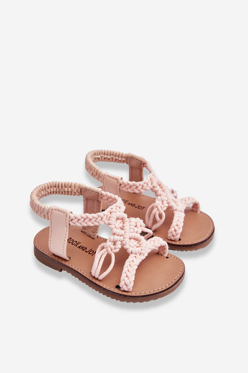 Children's Braided Slip-on Sandals Pink Tracy