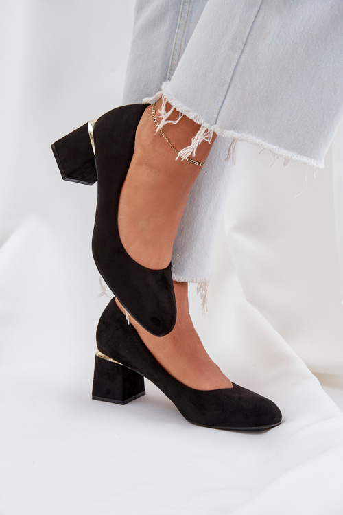 Eco Suede Heels Black Veniffia