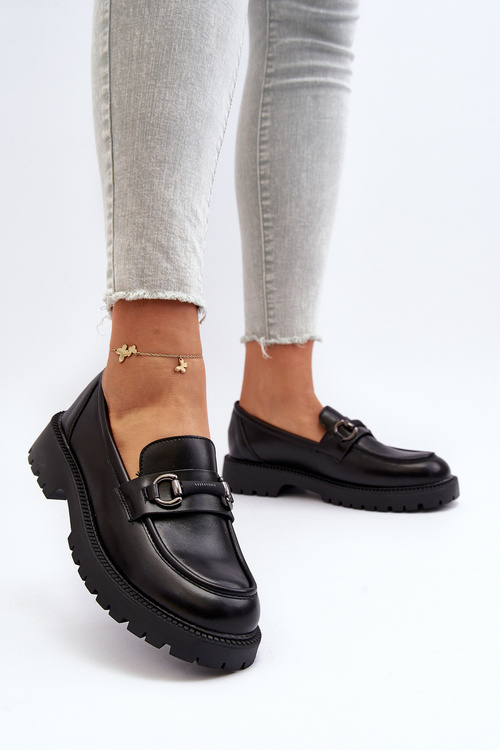 Women's Black Eco Leather Moccasins Ledda