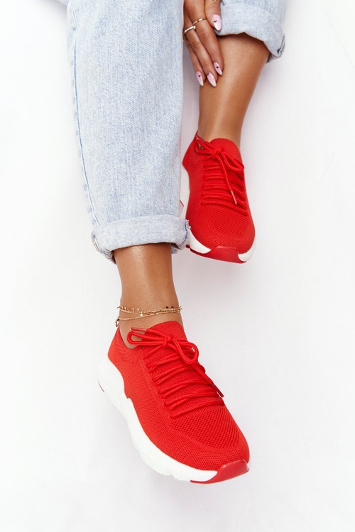 Buty Sportowe Slip-on Wiązane Big Star Czerwone DD274580