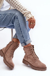 Women's Zip-Up Booties Dark Beige Ninsuni