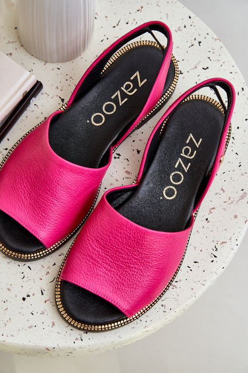 Sandały Skóra Wsuwane Fuksja Zazoo 40327