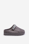 Women's Warm Slippers With Fur On Platform Gray Azida
