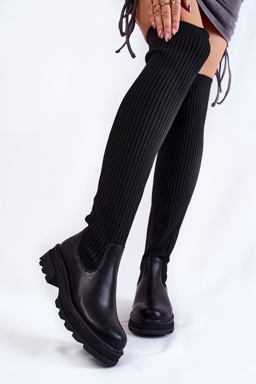 Women's Socks Over The Knee Boots Black Glorie