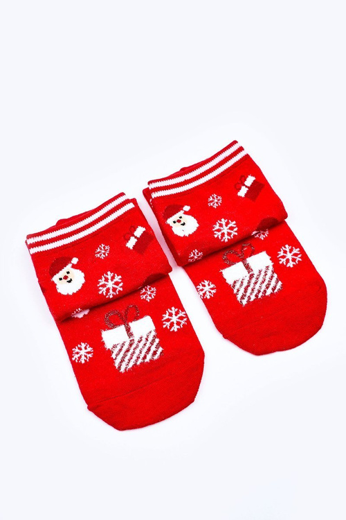 Women's Christmas Socks With Santa Clauses COSAS Red