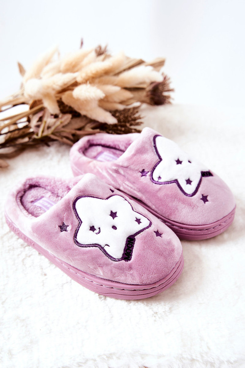 Children's Padded Slippers Stars Purple Nelli