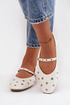 Women's Ballerinas With Silver Elements White Marivon