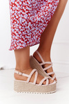 Sandals On A Braided Platform Beige Crazy In Love