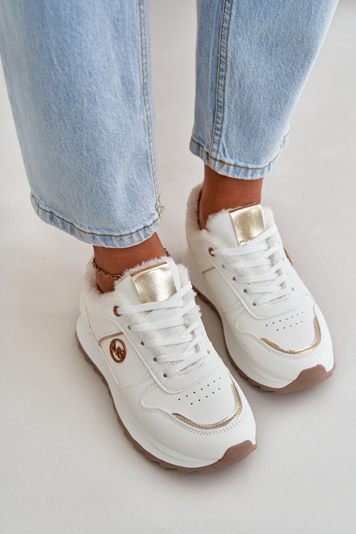 Damskie Ocieplane Futerkiem Na Platformie Białe Lerisas