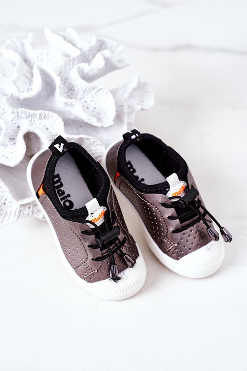 Children's Slip-On Sneakers Silver Playground
