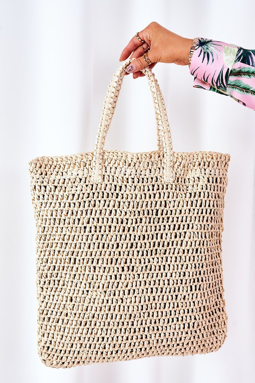 Braided Shopper Bag BRUNO ROSSI Beige