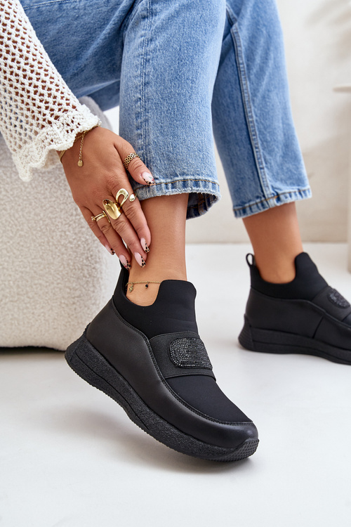 Sporty Shoes On Platform Leather Black Artiker 55C0035