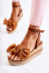 Sandals Suede Wedge Camel Natina