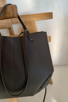 Shopper Bag Made of Natural Leather Chocolate Halinne