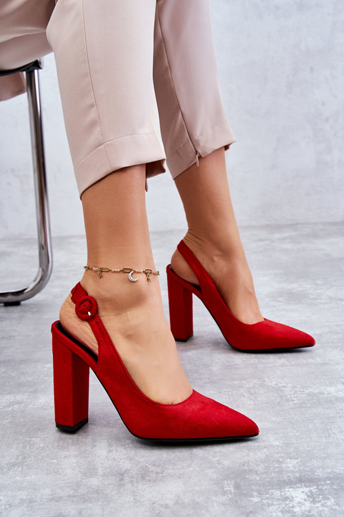 High Heels Pointed Toe Pumps Red Alanza