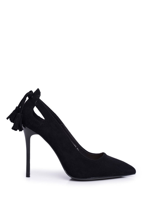 Women's Suede Pointed Stilettos Black Leven