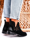 Women's Openwork Boots Suede Black Susannah