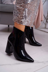 Women's Stiletto Boots Lacquered Black Ferts