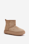 Women's Snow Boots On Platform Made Of Eco Suede Beige Atteria