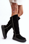 Women's Suede Boots on Massive Platform Maciejka 06312-01 Black