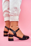 Leather Sandals On A Block Heel Maciejka 04120-01 Black
