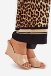 Lacquered Women's Wedge Sandals Nude Nelithin