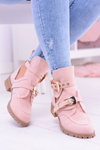 Lu Boo Pink Suede Boots With Cutouts Rock Girl