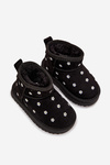 Children's snow boots with flowers black Gracina