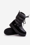 Child Waterproof Insulated Snow Boots with Wool Black Romaine