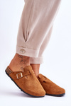Suede Sandals On Cork Platform Camel Vellma