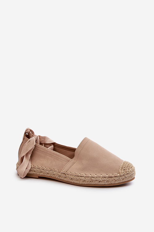 Tied Suede Espadrilles Beige Ismanne