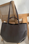 Shopper Bag Made of Natural Leather Chocolate Halinne