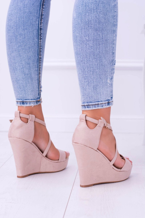 Women's Beige Suede Sandals On Anchor Eline