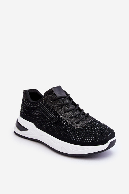 Women's Sneakers With Zircons Black Raiden