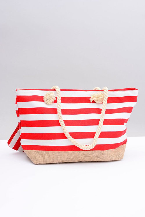 Women's Red Large Navy Beach Handbag